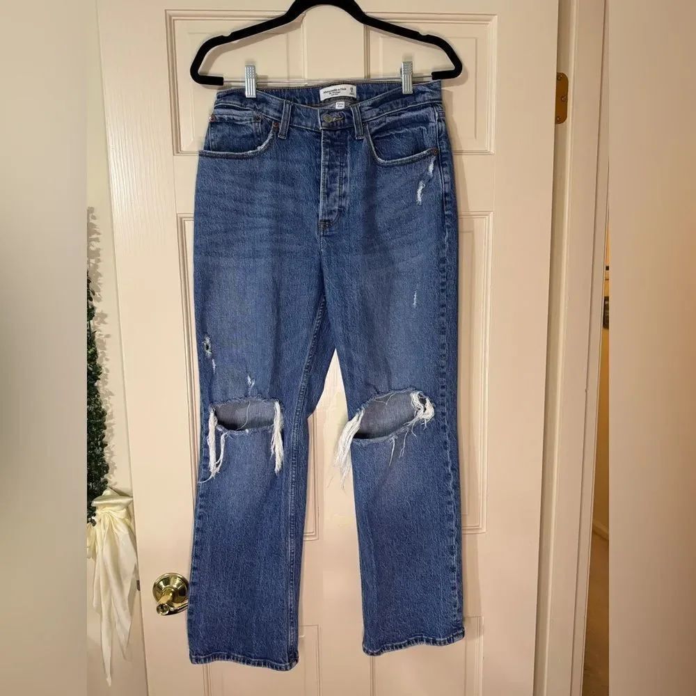 Women’s Abercrombie 90s Baggy Low Rise Jeans Curve Love Sz 28/6 S